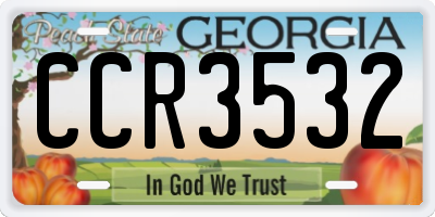 GA license plate CCR3532