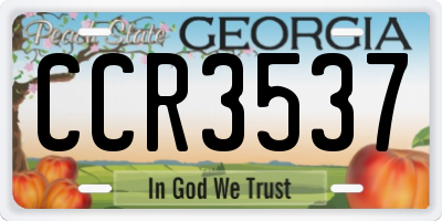 GA license plate CCR3537