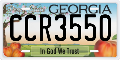 GA license plate CCR3550