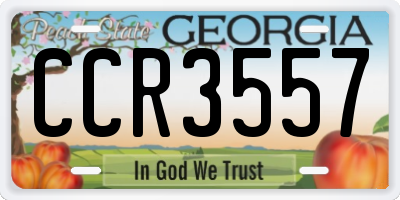 GA license plate CCR3557