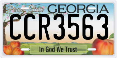 GA license plate CCR3563