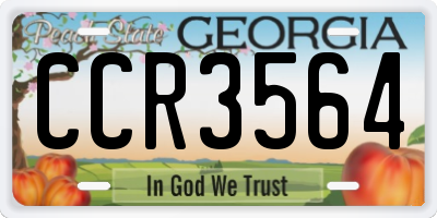 GA license plate CCR3564