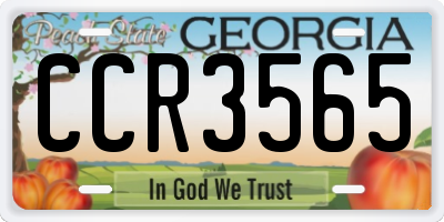 GA license plate CCR3565