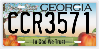 GA license plate CCR3571