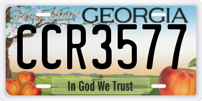 GA license plate CCR3577