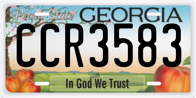 GA license plate CCR3583