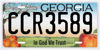 GA license plate CCR3589