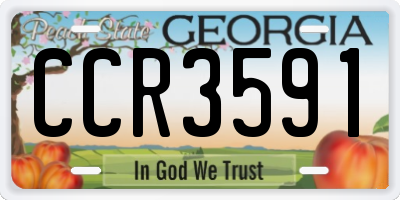 GA license plate CCR3591