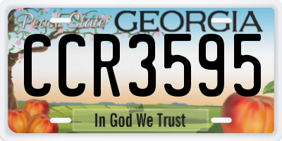 GA license plate CCR3595
