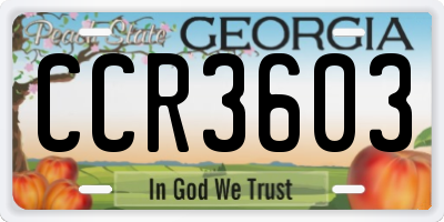 GA license plate CCR3603