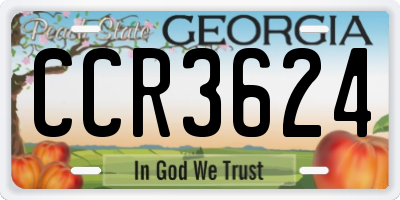 GA license plate CCR3624