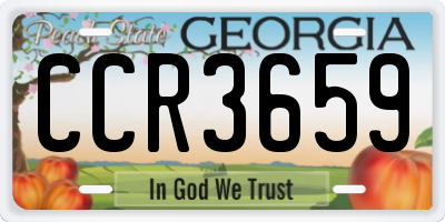 GA license plate CCR3659
