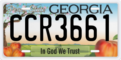 GA license plate CCR3661