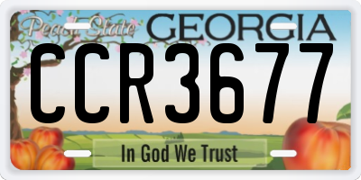 GA license plate CCR3677