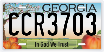 GA license plate CCR3703