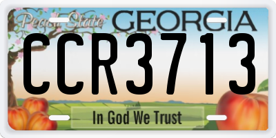 GA license plate CCR3713
