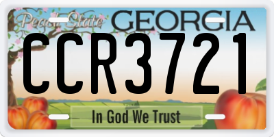 GA license plate CCR3721