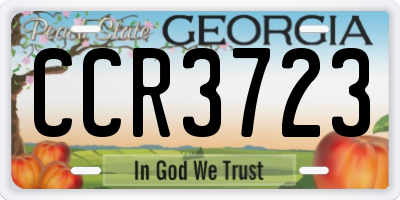 GA license plate CCR3723