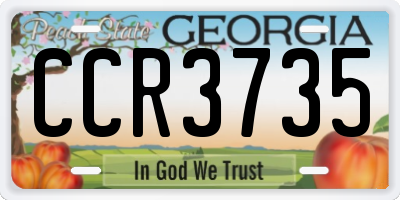 GA license plate CCR3735