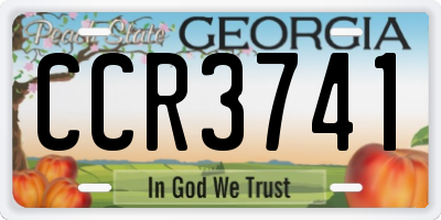 GA license plate CCR3741