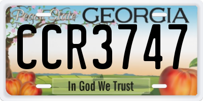 GA license plate CCR3747