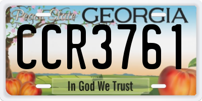 GA license plate CCR3761