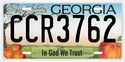 GA license plate CCR3762