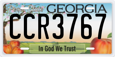GA license plate CCR3767