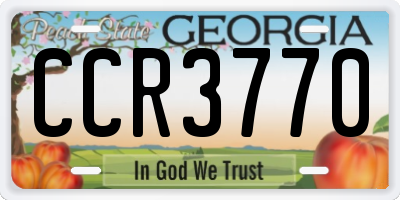 GA license plate CCR3770
