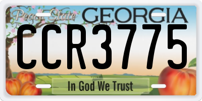 GA license plate CCR3775