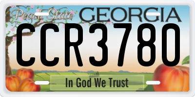 GA license plate CCR3780