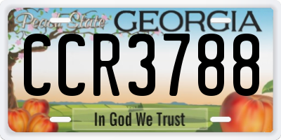 GA license plate CCR3788