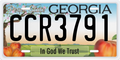 GA license plate CCR3791