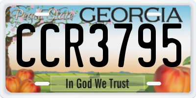 GA license plate CCR3795