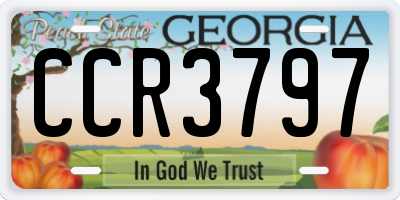 GA license plate CCR3797