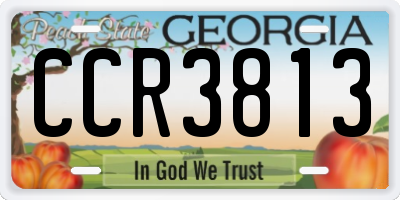 GA license plate CCR3813