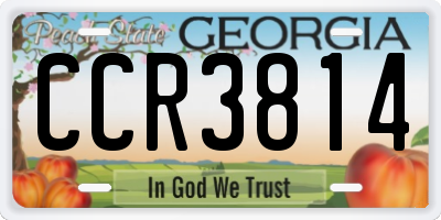 GA license plate CCR3814