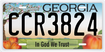 GA license plate CCR3824
