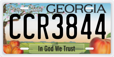 GA license plate CCR3844