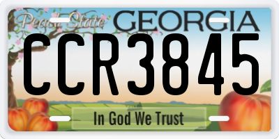 GA license plate CCR3845