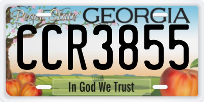 GA license plate CCR3855