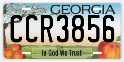GA license plate CCR3856