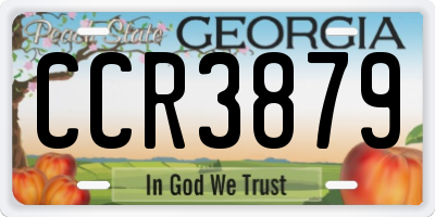 GA license plate CCR3879
