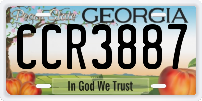 GA license plate CCR3887