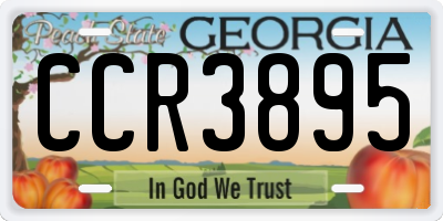 GA license plate CCR3895