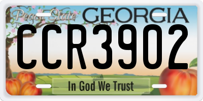GA license plate CCR3902