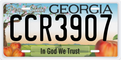 GA license plate CCR3907