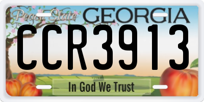 GA license plate CCR3913