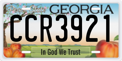GA license plate CCR3921