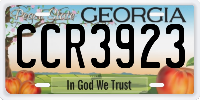 GA license plate CCR3923